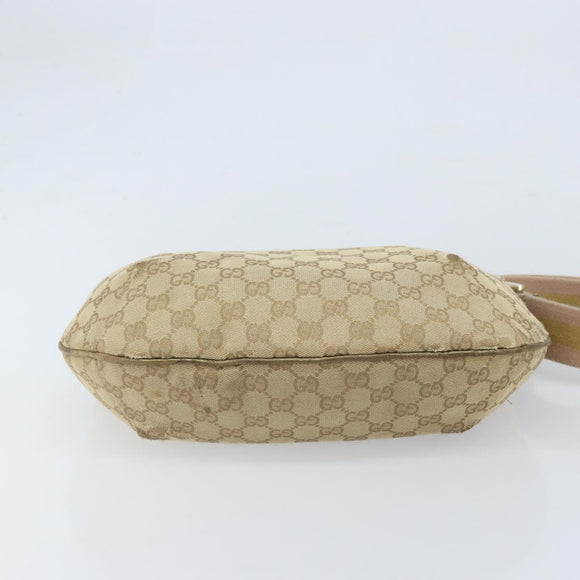 GUCCI Sherry Line GG Canvas Shoulder Bag Beige Gold pink 181092 Auth 172293