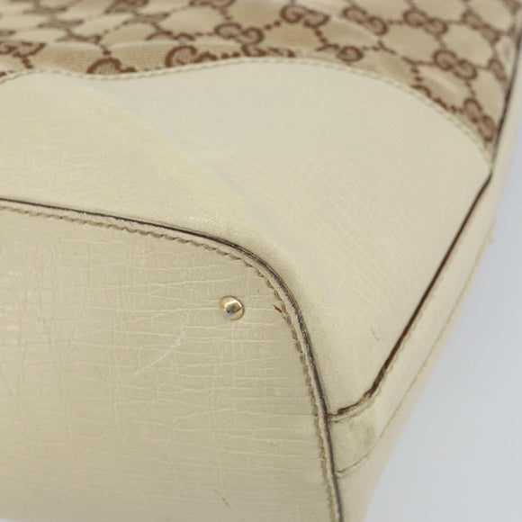 GUCCI GG Canvas Hand Bag Beige Gold 07198 Auth 172295