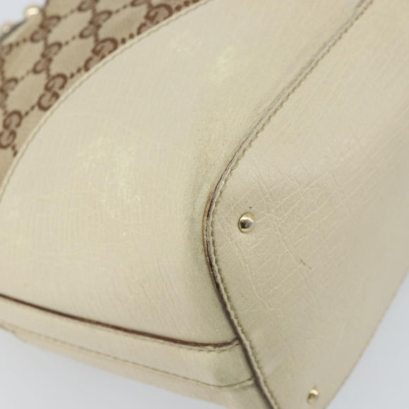 GUCCI GG Canvas Hand Bag Beige Gold 07198 Auth 172295