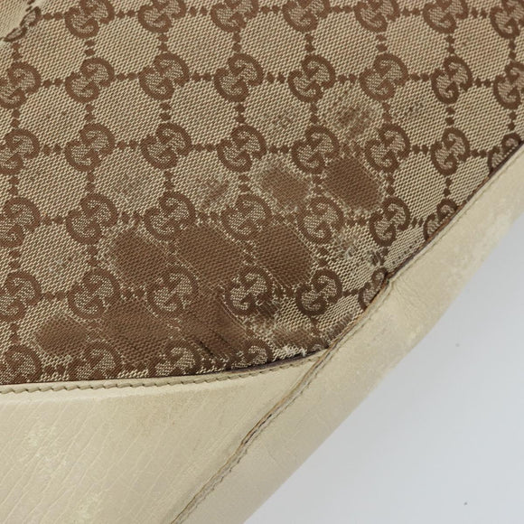 GUCCI GG Canvas Hand Bag Beige Gold 07198 Auth 172295