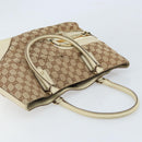 GUCCI GG Canvas Hand Bag Beige Gold 07198 Auth 172295-6