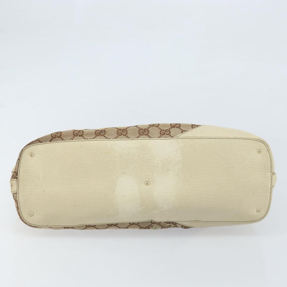 GUCCI GG Canvas Hand Bag Beige Gold 07198 Auth 172295