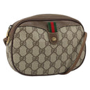 GUCCI GG Supreme Web Sherry Line Bag PVC Beige 007 58 6112 4023 Auth 172298-1