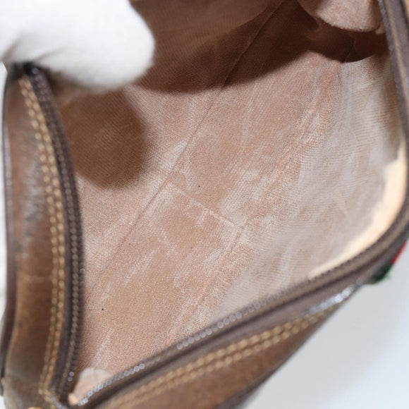 GUCCI GG Supreme Web Sherry Line Bag PVC Beige 007 58 6112 4023 Auth 172298