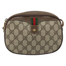 GUCCI GG Supreme Web Sherry Line Bag PVC Beige 007 58 6112 4023 Auth 172298-2