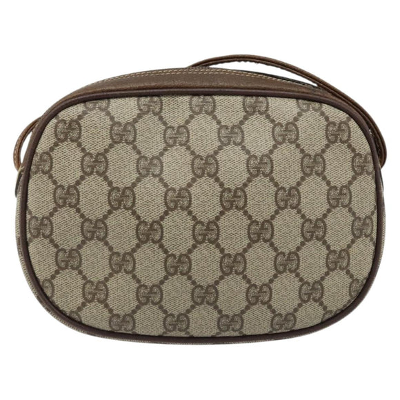 GUCCI GG Supreme Web Sherry Line Bag PVC Beige 007 58 6112 4023 Auth 172298