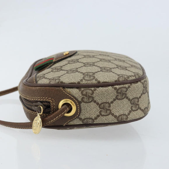 GUCCI GG Supreme Web Sherry Line Bag PVC Beige 007 58 6112 4023 Auth 172298
