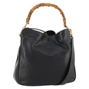 GUCCI Bambus Handtasche Leder 2-Wege Schwarz Gold Original 172300-1