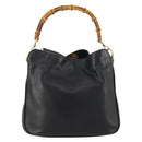 GUCCI Bambus Handtasche Leder 2-Wege Schwarz Gold Original 172300-13