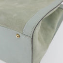 GUCCI Bamboo Tote Bag Suede Light Blue Gold 002 1186 0260 Auth 172301-14