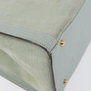 GUCCI Bamboo Tote Bag Suede Light Blue Gold 002 1186 0260 Auth 172301-15
