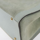 GUCCI Bamboo Tote Bag Suede Light Blue Gold 002 1186 0260 Auth 172301-16