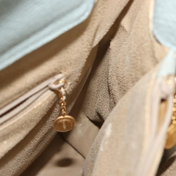 GUCCI Bamboo Tote Bag Suede Light Blue Gold 002 1186 0260 Auth 172301