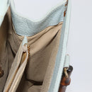 GUCCI Bamboo Tote Bag Suede Light Blue Gold 002 1186 0260 Auth 172301-21