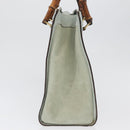GUCCI Bamboo Tote Bag Suede Light Blue Gold 002 1186 0260 Auth 172301-4