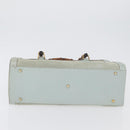 GUCCI Bamboo Tote Bag Suede Light Blue Gold 002 1186 0260 Auth 172301-5