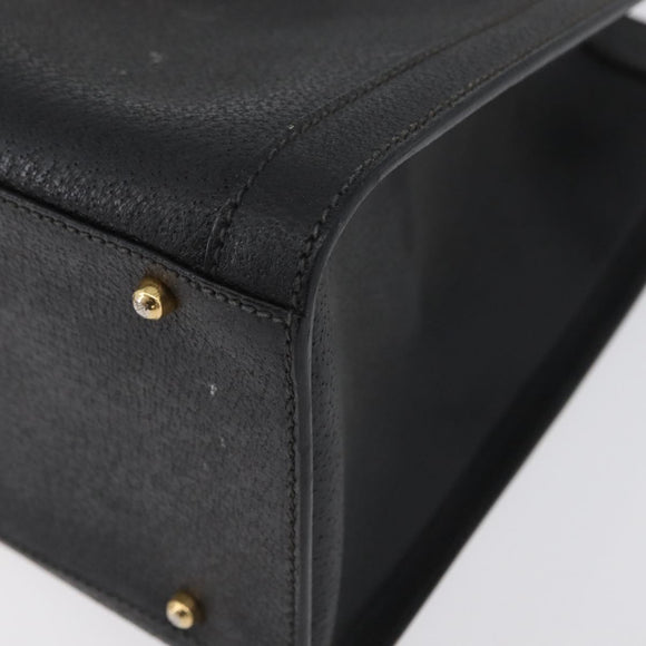 GUCCI Bamboo Tote Bag Leather Black Gold 002 0260 2615 Auth 172302