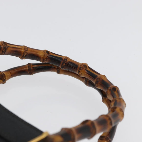 GUCCI Bamboo Tote Bag Leather Black Gold 002 0260 2615 Auth 172302