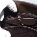 GUCCI Hand Bag Patent leather Brown Gold Auth 172303-23
