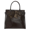 GUCCI Hand Bag Patent leather Brown Gold Auth 172303-2