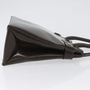 GUCCI Hand Bag Patent leather Brown Gold Auth 172303-3