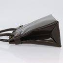 GUCCI Hand Bag Patent leather Brown Gold Auth 172303-4