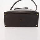 GUCCI Hand Bag Patent leather 2way Brown Gold 000 2404 0503 Auth 172304-11