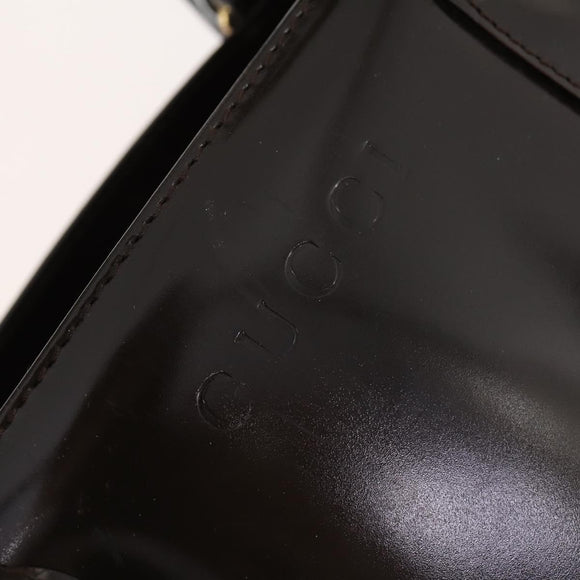 GUCCI Hand Bag Patent leather 2way Brown Gold 000 2404 0503 Auth 172304