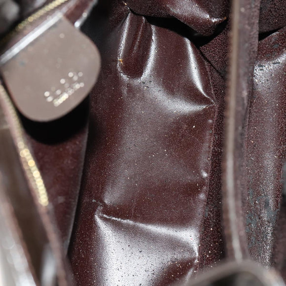 GUCCI Hand Bag Patent leather 2way Brown Gold 000 2404 0503 Auth 172304