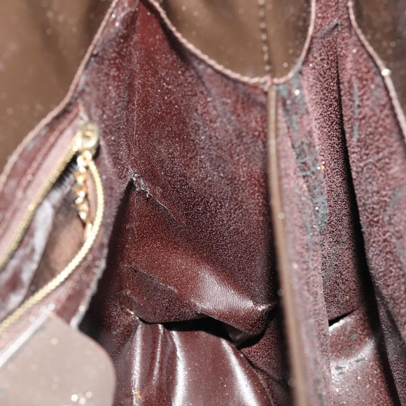 GUCCI Hand Bag Patent leather 2way Brown Gold 000 2404 0503 Auth 172304
