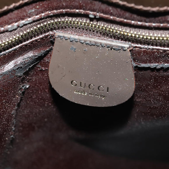 GUCCI Hand Bag Patent leather 2way Brown Gold 000 2404 0503 Auth 172304