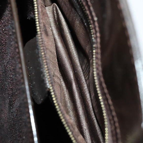 GUCCI Hand Bag Patent leather 2way Brown Gold 000 2404 0503 Auth 172304