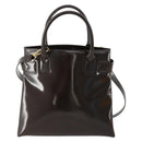 GUCCI Hand Bag Patent leather 2way Brown Gold 000 2404 0503 Auth 172304-3