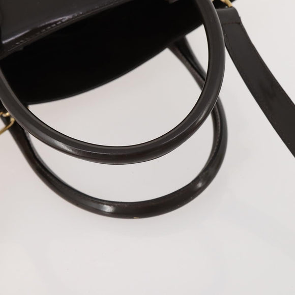 GUCCI Hand Bag Patent leather 2way Brown Gold 000 2404 0503 Auth 172304