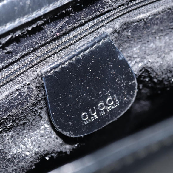 GUCCI Shoulder Bag Patent leather Black Silver 000 1013 0506 Auth 172305
