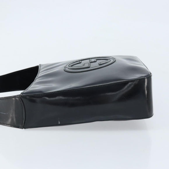 GUCCI Shoulder Bag Patent leather Black Silver 000 1013 0506 Auth 172305