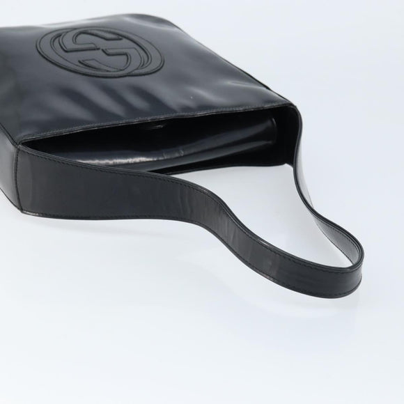 GUCCI Shoulder Bag Patent leather Black Silver 000 1013 0506 Auth 172305
