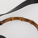 GUCCI Bamboo Shoulder Bag Leather 2way Black Gold 001 1014 1577 Auth 172306-15
