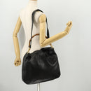 GUCCI Bamboo Shoulder Bag Leather 2way Black Gold 001 1014 1577 Auth 172306-24