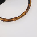 GUCCI Bamboo Shoulder Bag Leather 2way Black Gold 001 1014 1577 Auth 172306-8
