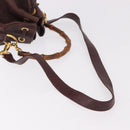GUCCI Bamboo Shoulder Bag Leather 2way Bordeaux Gold 001 2865 1657 Auth 172307-5