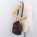 GUCCI Bamboo Shoulder Bag Leather 2way Bordeaux Gold 001 2865 1657 Auth 172307-26