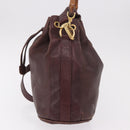 GUCCI Bamboo Shoulder Bag Leather 2way Bordeaux Gold 001 2865 1657 Auth 172307-3