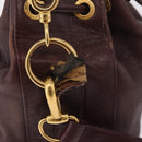 GUCCI Bamboo Shoulder Bag Leather 2way Bordeaux Gold 001 2865 1657 Auth 172307-7