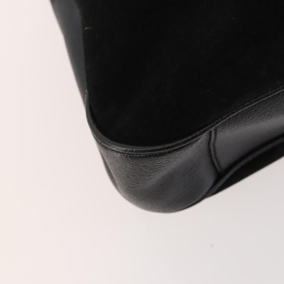 GUCCI Bamboo Schultertasche Leder Schwarz Gold 001 1998 1577 Auth 172308