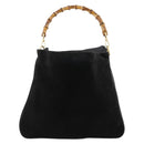 GUCCI Bamboo Schultertasche Leder Schwarz Gold 001 1998 1577 Auth 172308-13