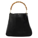 GUCCI Bamboo Schultertasche Leder Schwarz Gold 001 1998 1577 Auth 172308-2