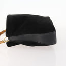 GUCCI Bamboo Schultertasche Leder Schwarz Gold 001 1998 1577 Auth 172308-4
