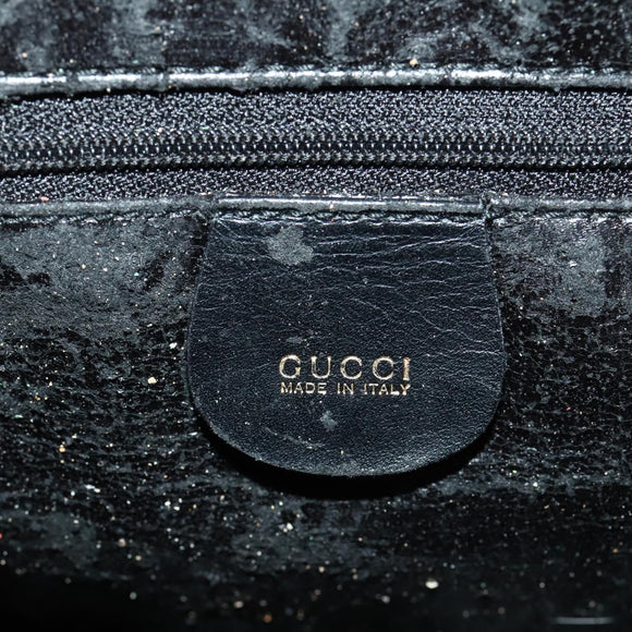 GUCCI Bamboetas Schouder Suède 2-weg Zwart Goud Authenticatie 172309