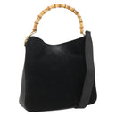 GUCCI Bamboo Shoulder Bag Suede 2way Black Gold 001 2058 1638 0 Auth 172310-1